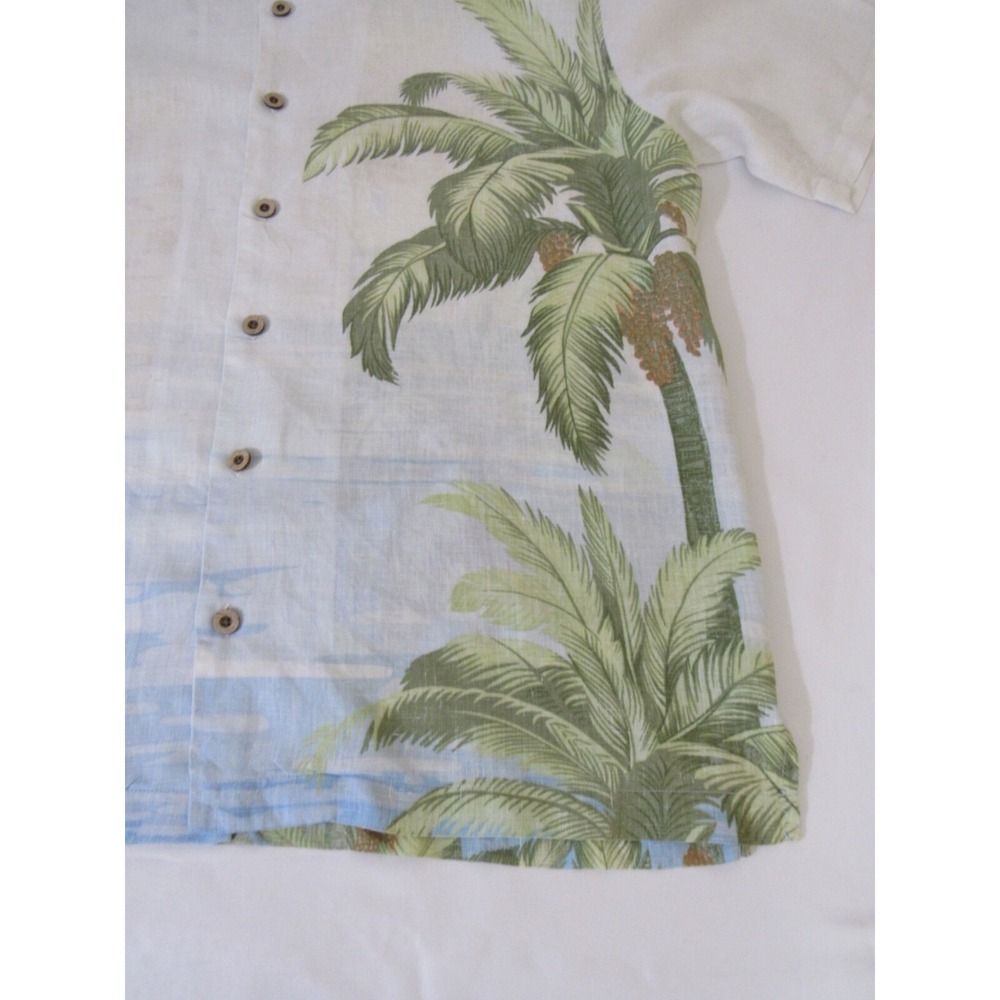 Tommy Bahama Special Reserve 100% Linen Shirt Embroidered Back Palm Cruise Sz L - Picture 14 of 16